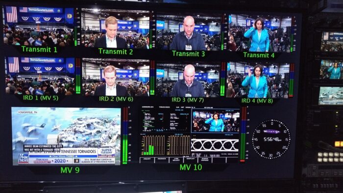Pool cameras transmitted through a DCI satellite truck